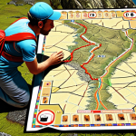 Tales Runner character mastering a map, highlighting terrain, traps, and shortcuts in a vibrant, dynamic scene.