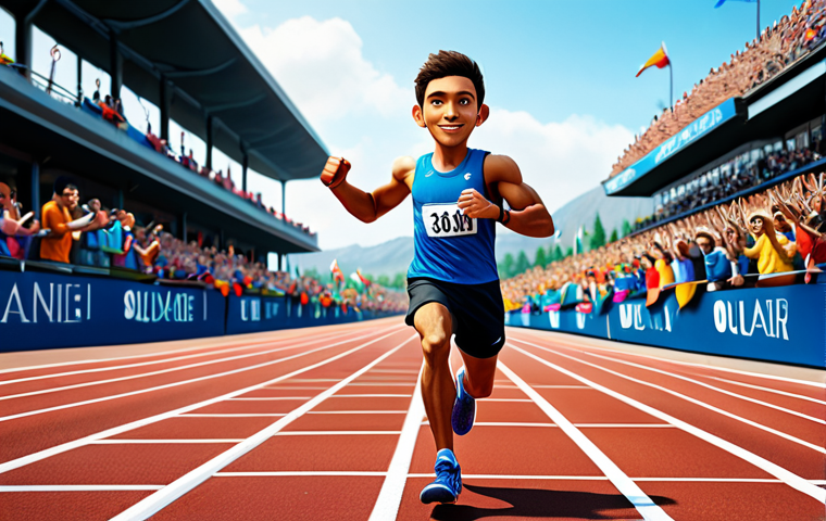 The Dedicated Runner**

A determined, fully clothed, animated character in athletic attire, focused on the race ahead on a brightly colored, fantasy-themed track; background shows cheering crowds; perfect anatomy, correct proportions, well-formed hands, proper finger count, safe for work, appropriate content, professional, family-friendly.

**