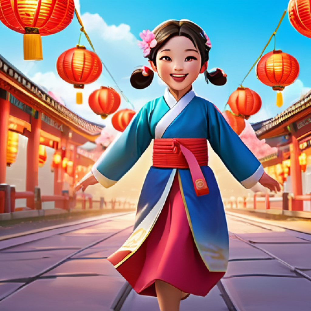 테일즈런너 한정판 아이템 획득 방법 - Festive Lunar New Year Event Participant**
    A vibrant, dynamic full-body shot of a cheerful Tales...